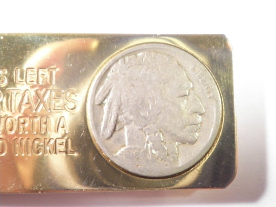 1 Vintage Goldplated Buffalo Money Clip - image 3