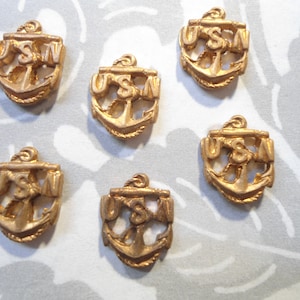 6 Brass U.S. Navy Military Badges