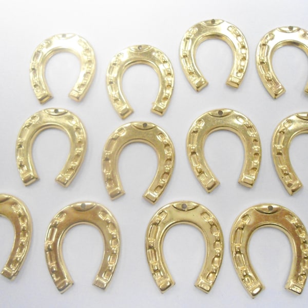 10 Goldplated Horseshoe Charms