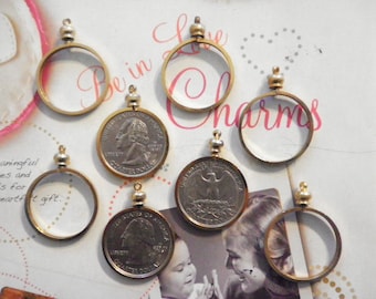 1 Goldplated Quarter Coin Holder Quarter Bezel Canadian Quarter Holder
