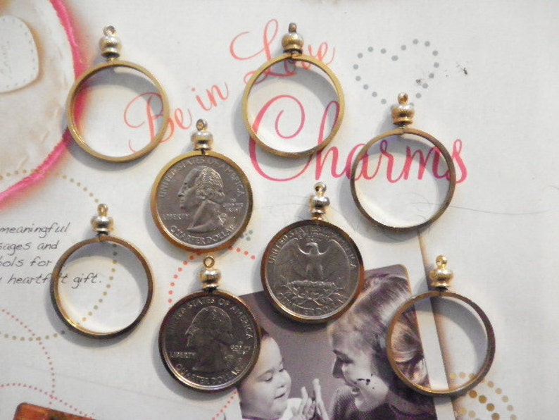 4 Goldplated Quarter Coin Holders Etsy
