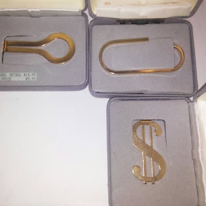 3 Assorted Goldplated Money Clips
