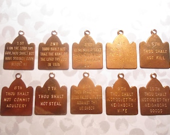 1 Set of Coppercoated Ten Commandments Pendants