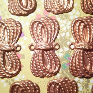 16 Vintage Coppercoated Coiled Rope Connectors image 2