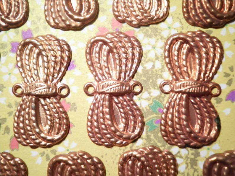 16 Vintage Coppercoated Coiled Rope Connectors image 2
