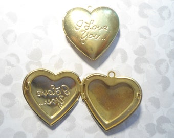 1 Brass I Love You Heart Locket 30mm