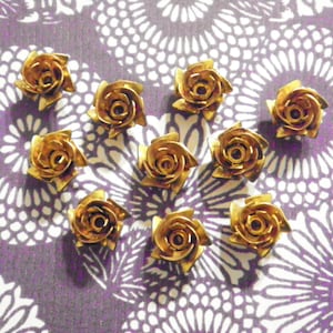 6 Brass 12mm Roses