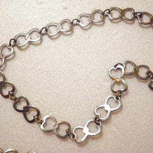6 Ft. of Vintage Steel Alloy 10mm Double Heart Chain