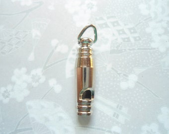 3 Silverplated Mini Whistles Charms Pendants