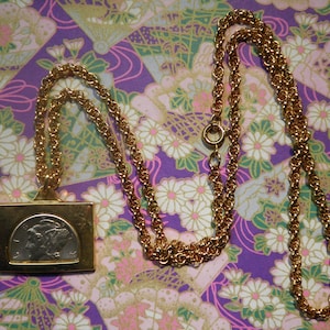 1 Silver Mercury Dime 20&quot; Goldplated Necklace