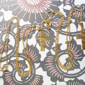2 Goldplated 18&quot; Cross Necklaces