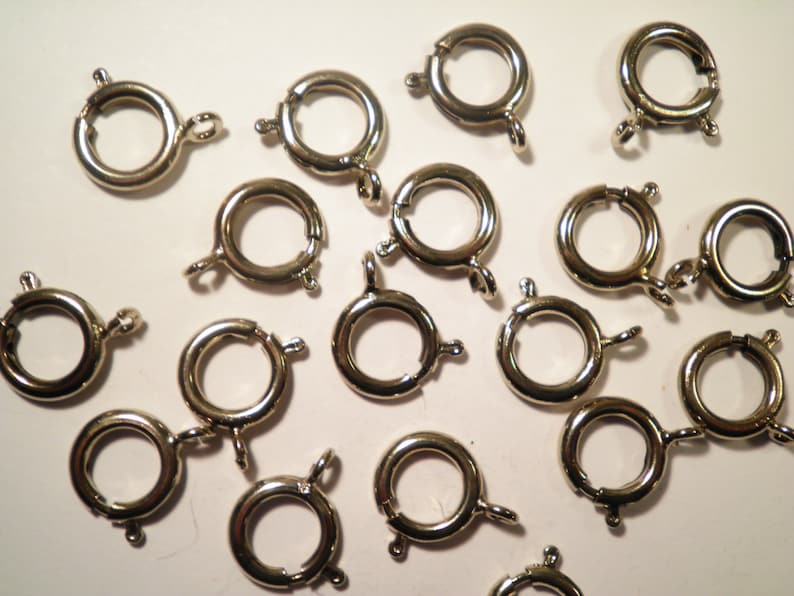 12 Silver Plated 12mm Spring Ring Clasps Etsy