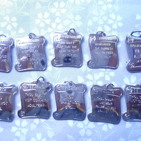 1 Set of Silverplated Ten Commandments Charms