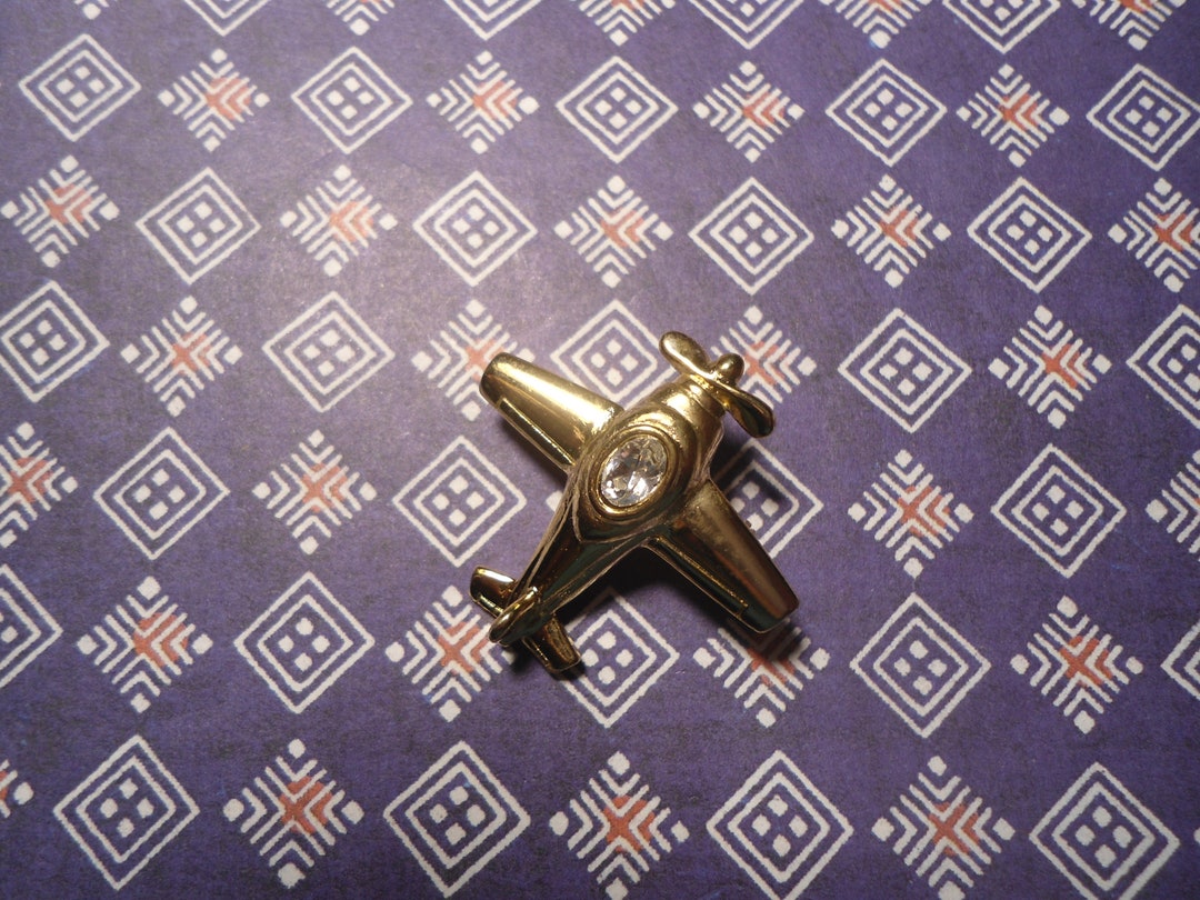 1 Goldplated Airplane Pin Brooch Flying Ace Aviation Pin - Etsy