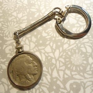 1 Silverplated Buffalo Nickel Key Chain with Assorted Dates