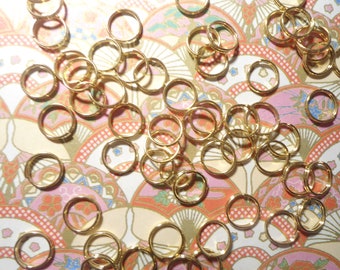 48 Goldplated 8mm Double Ring Jump Rings