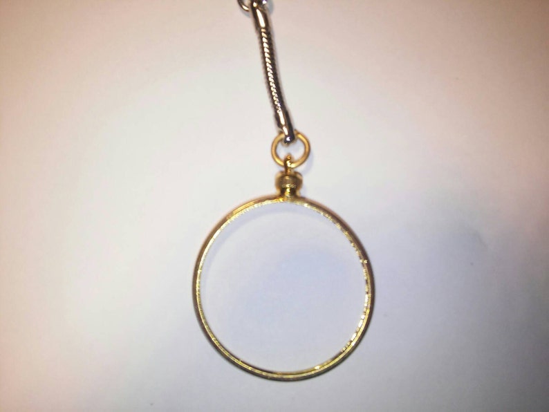 1 Silverplated 35mm Coin Holder Keyring with Goldplated Bezel Etsy