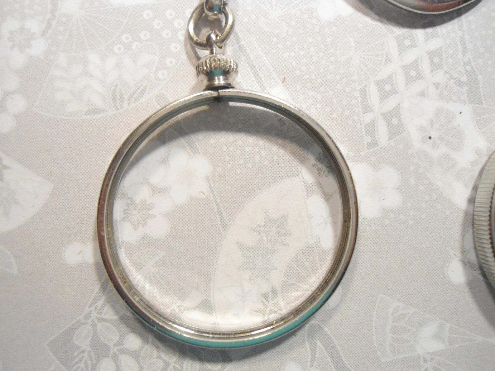 1 Silverplated 32mm Coin Holder Coin Bezel Key Ring Etsy