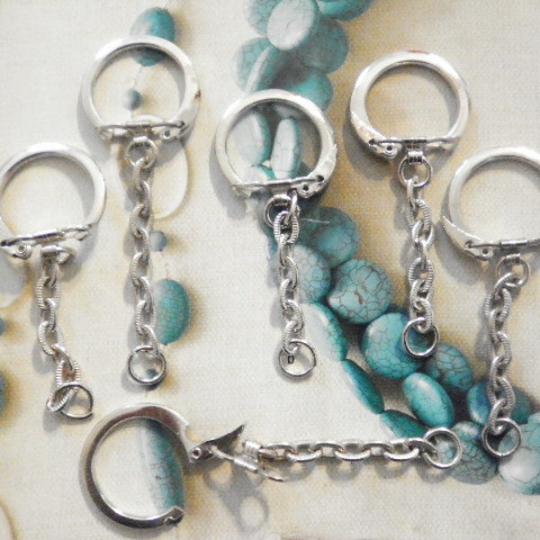 6 Silverplated Key Rings