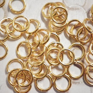 72 Vintage Goldplated 9mm x 1mm Jump Rings image 2