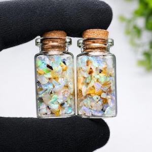 Polish Opal Rough Bottle: Natural Crystal Chips, Healing Stone