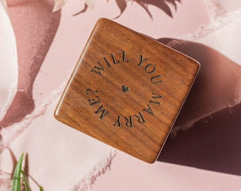 Will You Marry Me Wood Ring Box [Proposal Wooden Ring Box, Engagement Ring Box, Wedding Proposal Ring Box Holder, Engagement Ring Holder]
