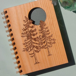 Evergreen Trees Wood Journal [Spiral Notebook, Sketchbook, Spiral Bound, Blank Pages, Gifts for Her, Him, Just Because]