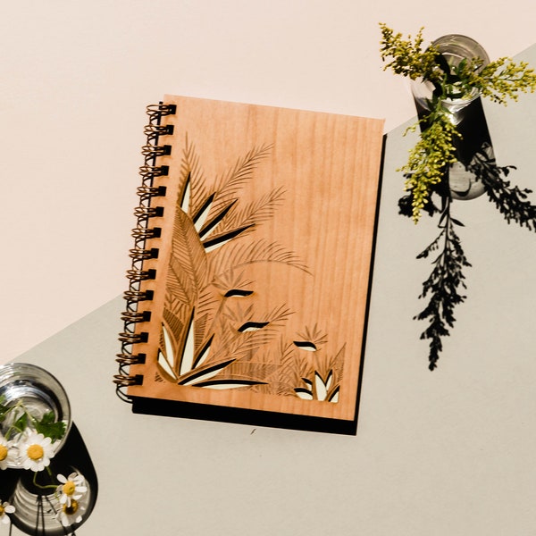 Birds of Paradise Wood Journal [Notebook, Sketchbook, Spiral Bound, Blank Pages, Birthday Gifts for Him, Her, Just Because]