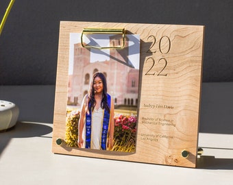 Class of 2026 Personalized Wood Graduation Picture Frame [Graduation Frame, High School Graduation Gifts, New Grad Gift, Gifts for Grads]