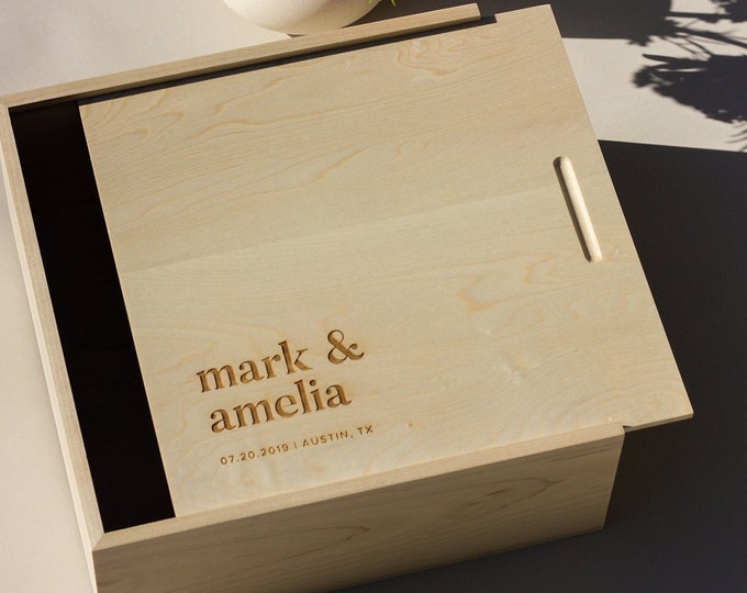 Storybook Large Keepsake Box [Personalized Wedding Gift, Wood Anniversary Gift, Baby Memory Box, 5th Anniversary Gift, New Baby Gift]