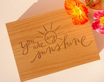 You Are My Sunshine Wood Keepsake Box [Custom Wooden Box, Baby Shower Gift, Baby Memory Box, New Baby Gift, Jewelry Box, Bereavement]