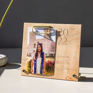 Class of 2024 Personalized Wood Graduation Picture Frame [Graduation Frame, High School Graduation Gifts, New Grad Gift, Gifts for Grads]