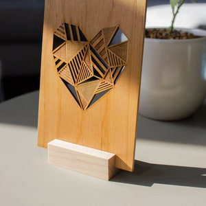 Bloque de visualización de tarjetas para tarjetas de madera e impresiones