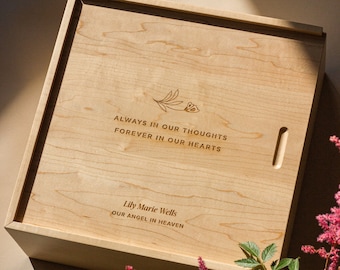 In Loving Memory Box & Keepsake Box [Father Memorial Gift, Loss of Husband, Sympathy Gift, Condolence Gift, Bereavement Gift, Wood Box]