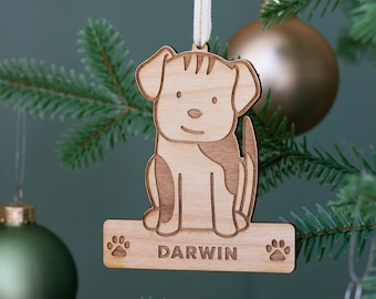 Custom Dog Ornament [Wood Christmas Ornament, Personalized Gift, Dog Mom Gift, Dog Sympathy, Pet Memory Gift, Pet Memorial, Pet Loss Gifts]