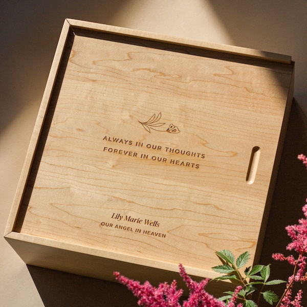 In Loving Memory Box & Keepsake Box [Father Memorial Gift, Loss of Husband, Sympathy Gift, Condolence Gift, Bereavement Gift, Wood Box]