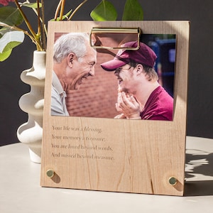 Missed Beyond Measure Memorial Wood Frame [Bereavement Picture Frame, Sympathy Gift, 4x6 Photo Frame, Loss of Father, Sorry For Your Loss]