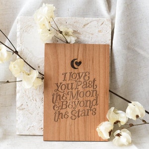 Beyond The Stars Wood Card [Personalized Gifts, Custom Message, Love, Anniversary, Wedding, Birthday, Just Because]