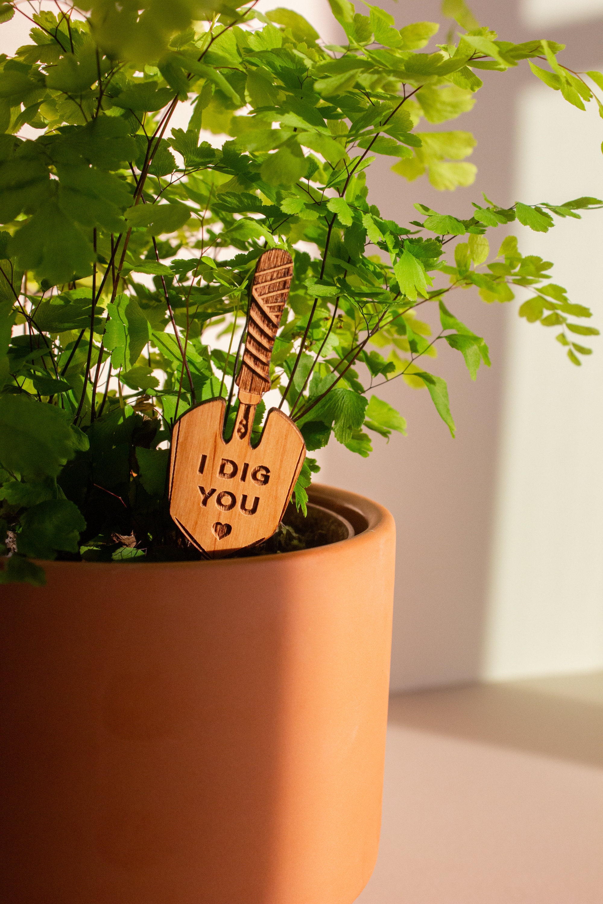 I Dig You Hand Trowel Wood Plant Pick [Valentine&#39;s Day Gift, Gift for Boyfriend, Houseplant Gifts for Her, Plant Lovers, Girlfriend Gift]