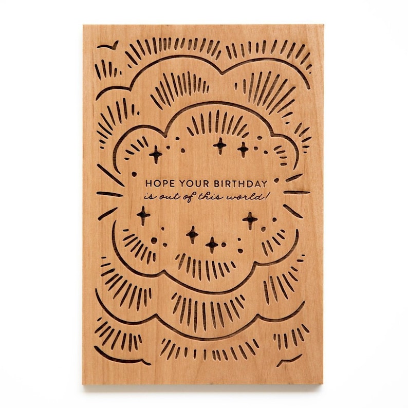 Birthday Card Out of this World Birthday Wood Greeting Card