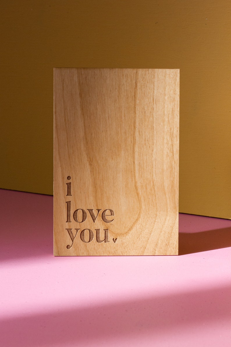 Love Letter Wood Card [valentine's Day Gift, I Love You Wooden Card ...