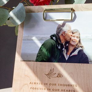 Always In Our Thoughts Memorial Picture Frame [Engraved 4x6 Wood Frame, Bereavement Gift, Sorry For Your Loss, Loss of Father Photo Frame] image 2