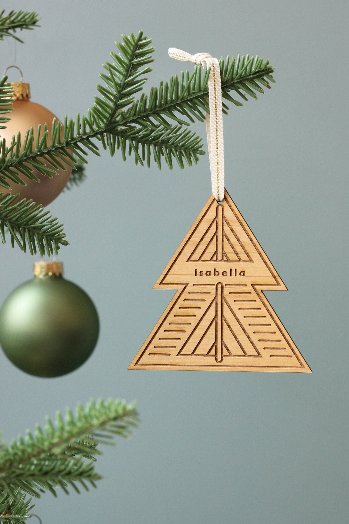Personalized Name Christmas Tree Wood Ornament Christmas  Etsy