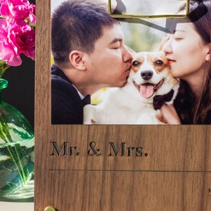 Classic Personalized Wood Picture Frame [Minimal Photo Frame, Wood Anniversary Gift, 4x6 Wood Frame, Engagement Photo Frame, Family Frame] image 3