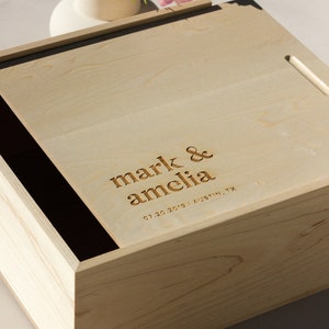 Storybook Large Keepsake Box Personalized Wedding Gift, Wood Anniversary Gift, Baby Memory Box, 5th Anniversary Gift, New Baby Gift image 2