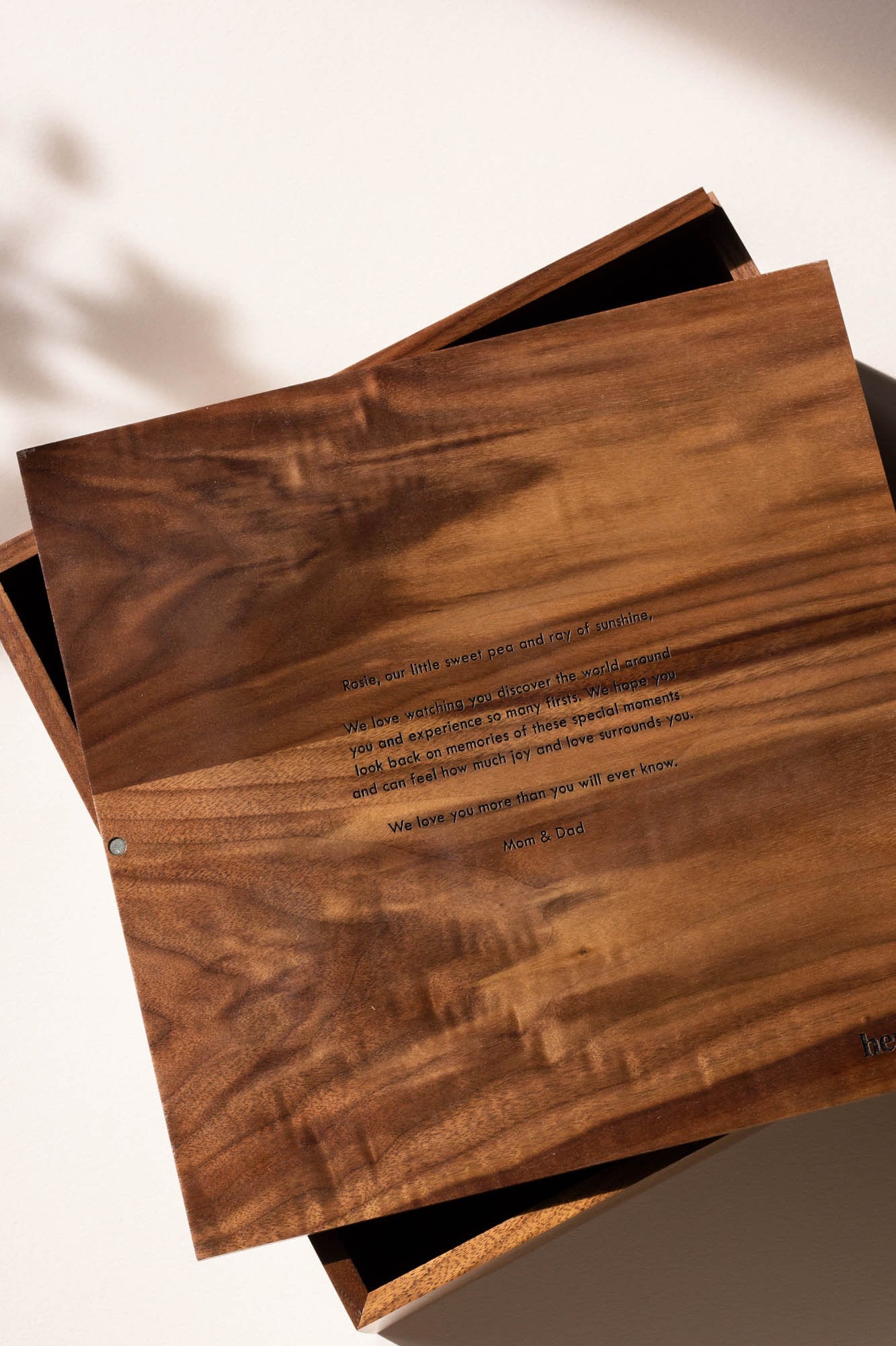 Modern Hand Lettering Large Wood Personalized Keepsake Box [newborn ...