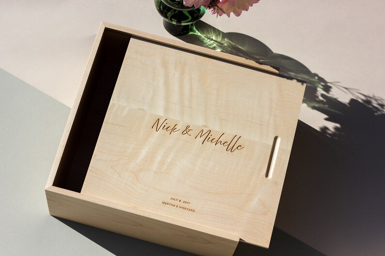 Modern Hand Lettering Large Wood Personalized Keepsake Box [newborn ...