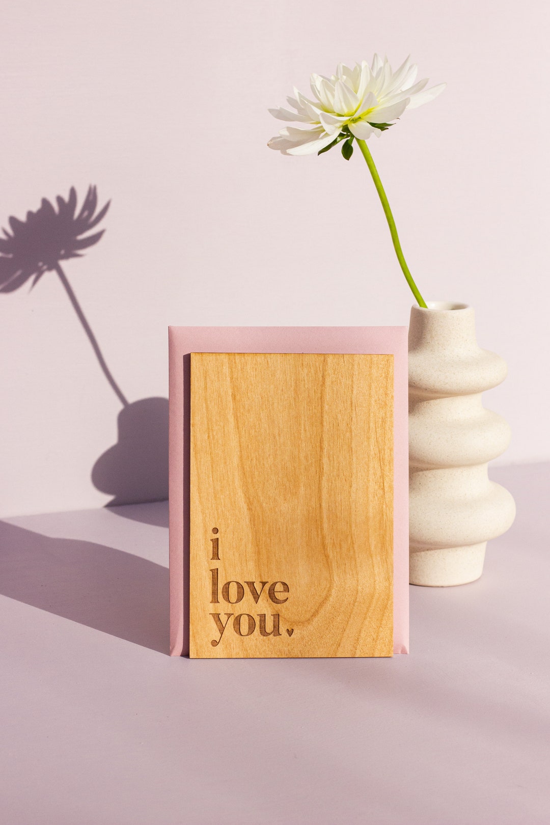 Love Letter Wood Card [valentine's Day Gift, I Love You Wooden Card ...