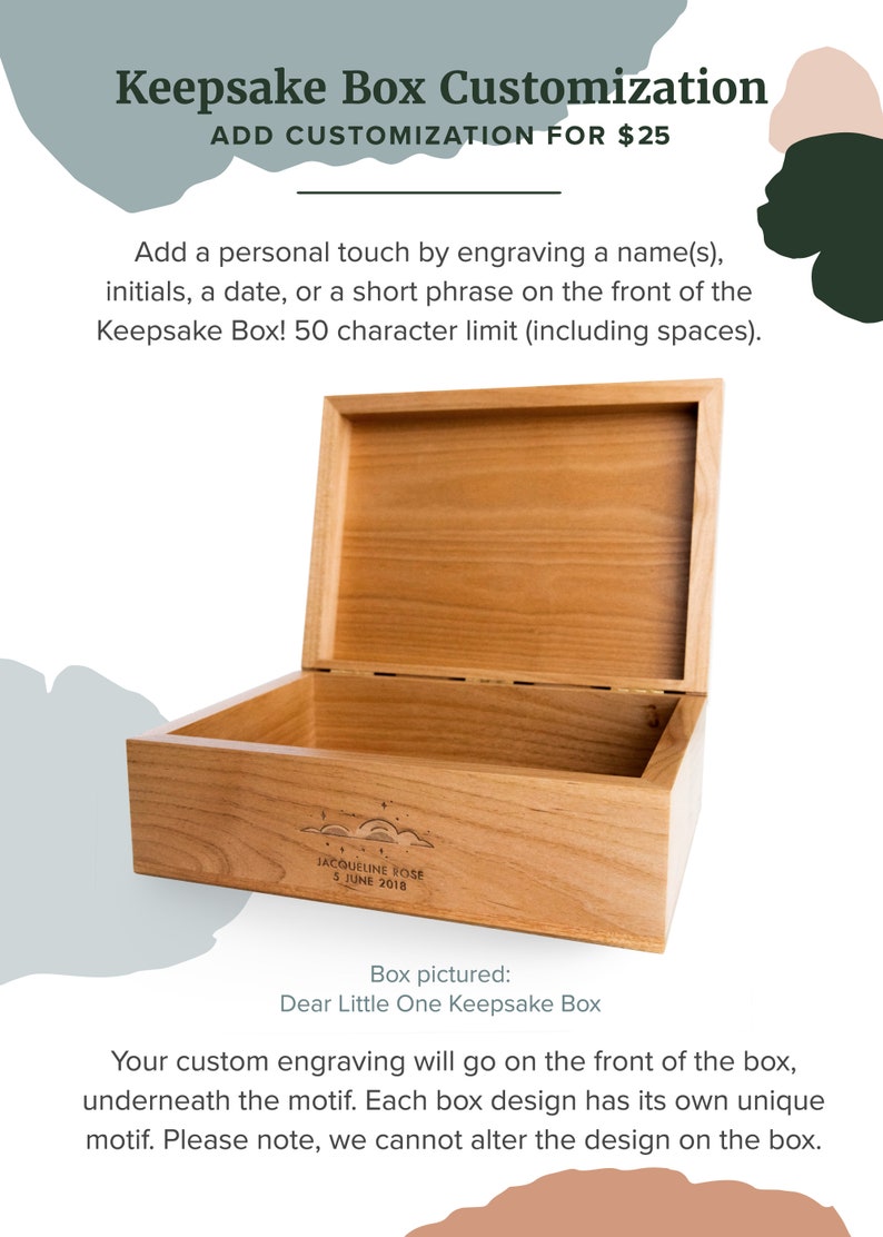 Ginkgo Leaves Wood Box Wood Anniversary Gift, Personalized Gift, Custom Memory Box, Wedding Box, Baby Keepsake Box, 5th Anniversary Gift image 4