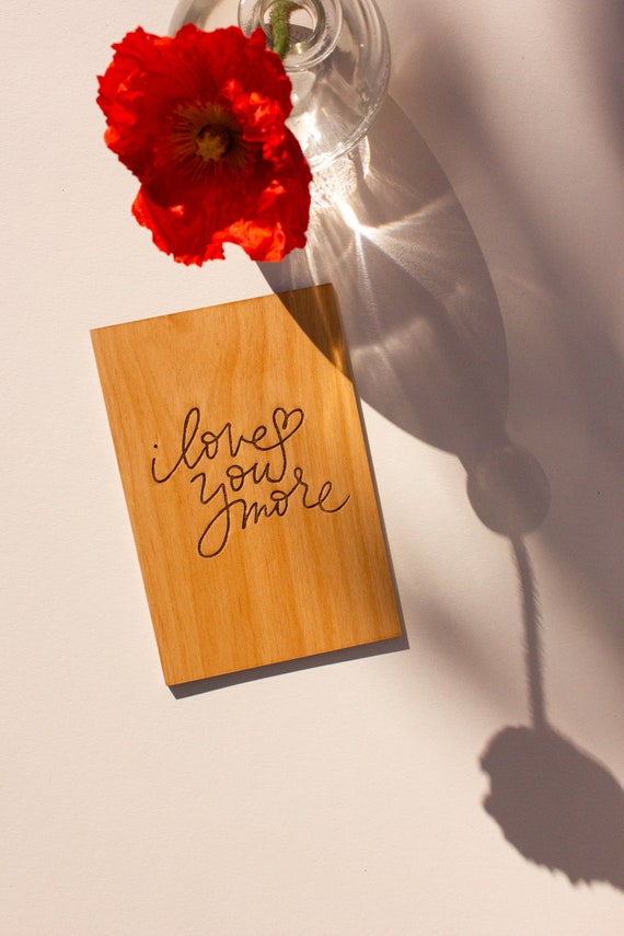 Personalized Gifts, Custom Message, Anniversary, Wedding, Birthday, Just Because I Love You With All My Heart Wood Card Personalized Gifts, Custom Message, Anniversary, Wedding, Birthday, Just Because I Love You With All My Heart Wood Card